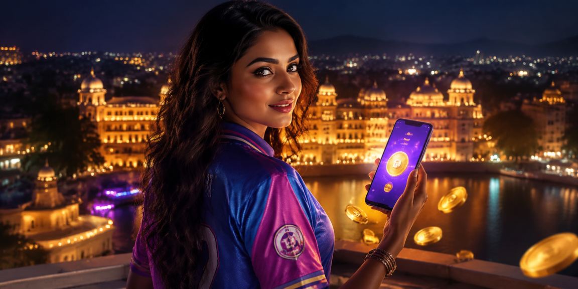 Cricket stadium lights and lively betting scene in India